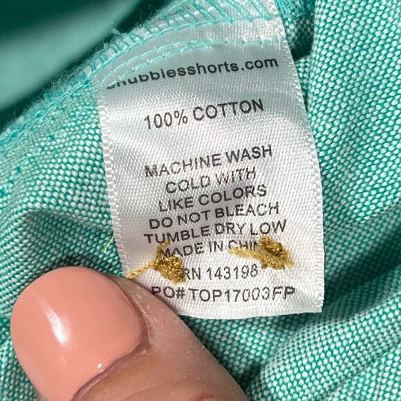 Chubbies Mens Popover Shirt Small Mint Green Embroidered Flamingo Long Sleeve - Picture 9 of 9